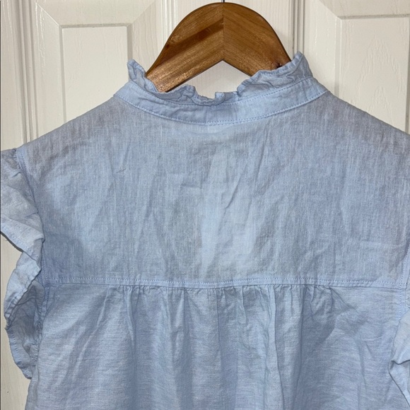 H&M Blue Ruffled Button Down Blouse - Picture 8 of 8